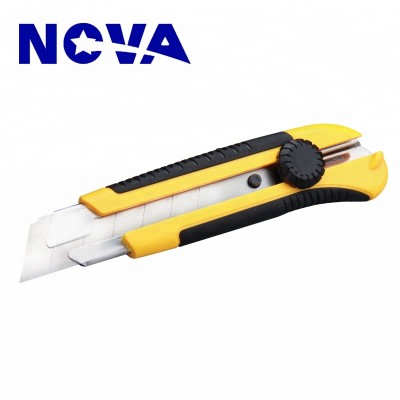 Hot Sale Friendly Colorful 25mm Stainless Iron Snap off Blade Knife Cutter With Soft Grip